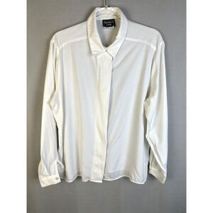 Southern Lady Blouse Women's Siae 16 Ivory Tucked Front Dressy Career Classic